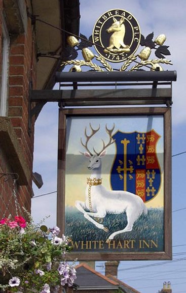 white hart pub sign